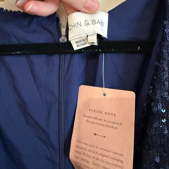 NWT NEW Sachin + Babi Blue Sequin Somers Jumpsuit - Picture 6 of 7